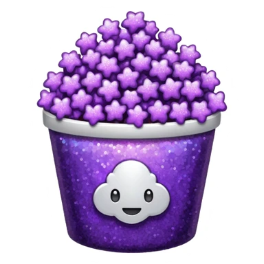 Glitter purple popcorn sticker