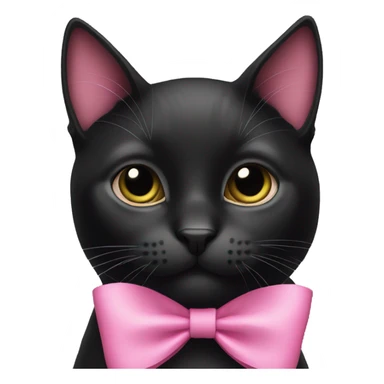 Black cat wearing pink bow sticker