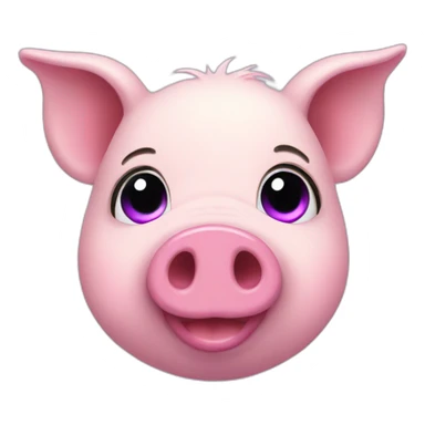 A little pig with purple fur sticker