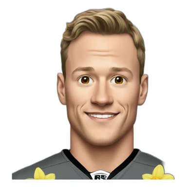 Jonathan Toews as rainbow with daffodils and roses sticker