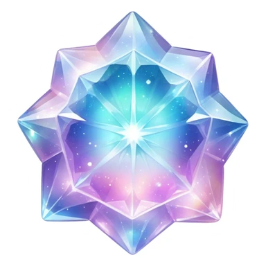 Sparkly glossy Pastel whitish iridescent glass nebula glass crystal sticker