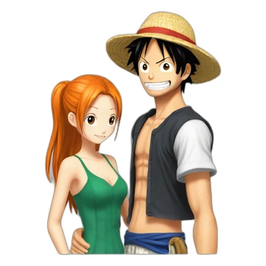 Luffy et nami sticker