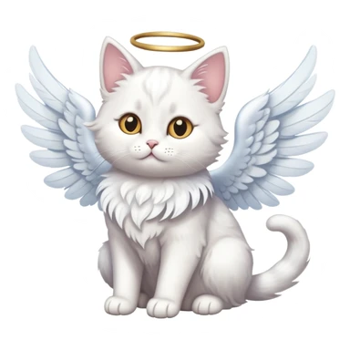 a cat with angel wings sticker