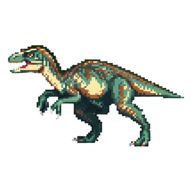 Velociraptor in hunting pose, prehistoric dinosaur sticker