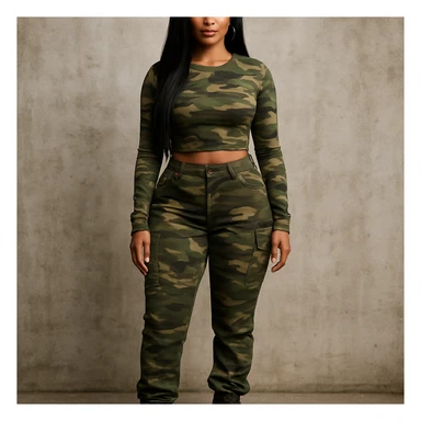 realistic full body camo baddie sticker