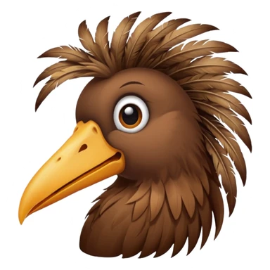 A bird with a long nose and stinky hair sticker