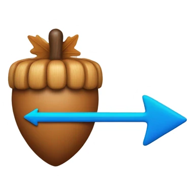 acorn and a blue arrow sticker