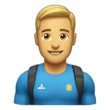 coach de gym saludando sticker