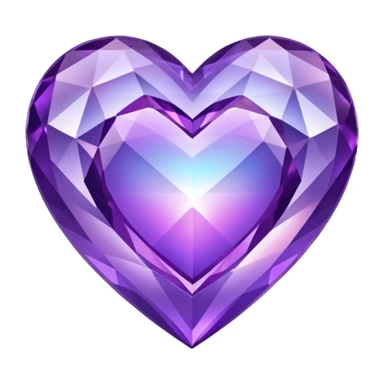 purple heart with a crystal effect sticker