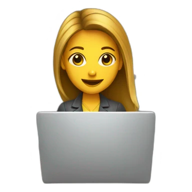 girl marketer on her laptop in her office sticker