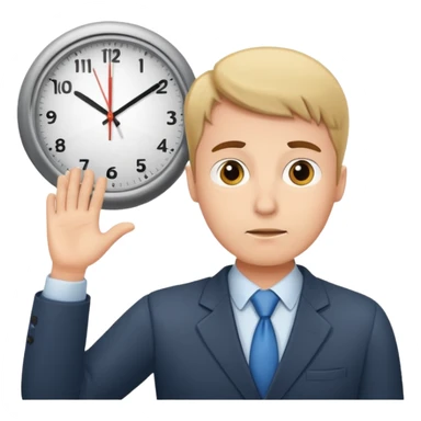 office worker looking at a clock sticker