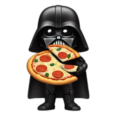 Bébé Dark Vador qui manges une pizza sticker