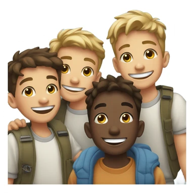 boys smiling outdoors together sticker
