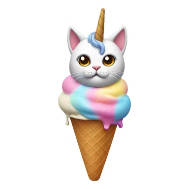 Unicorn cat ice cream sticker