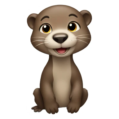 Otter traveling on airplane sticker