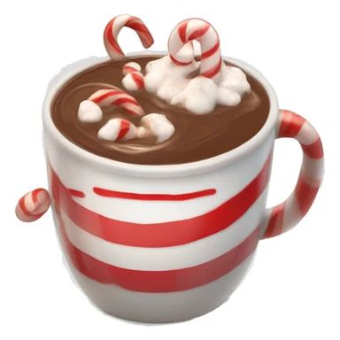Hot chocolate with candy cane sticker
