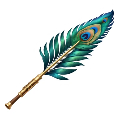 Create a emoji of krishnas peacock feather and flute sticker