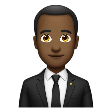 black-macron-president sticker