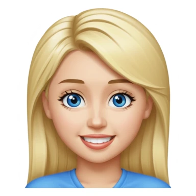 Miley Cyrus with blue eyes, long blonde hair sticker