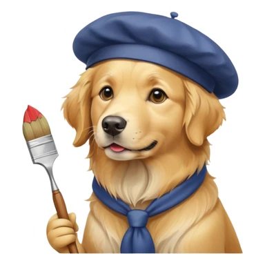 Un perro pintor sticker