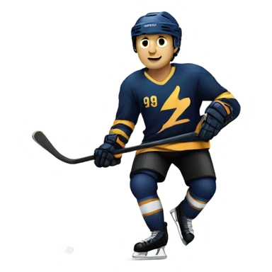 condor hockey player with stick sticker