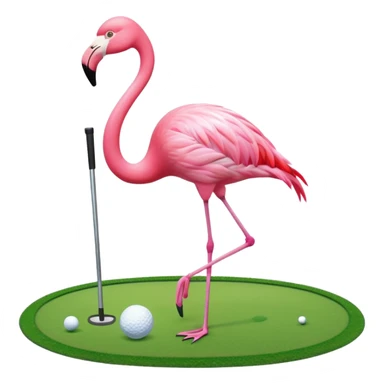 Fenicottero gioca a golf sticker