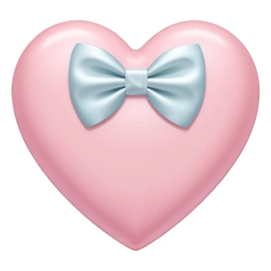 pastel pink heart with a white bow on top sticker