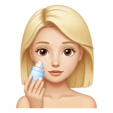 Chica rubia haciendo skincare sticker