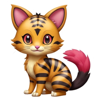 Cute Adorable Shiny Colorful Realistic Elegant Pretty Beautiful Liepard-Furret-Litten-Skitty-Pokémon-fusion-creature (full body) sticker