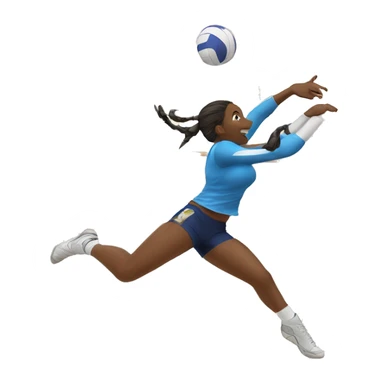 a volleyball player jumping and blocking a volleyball down sticker