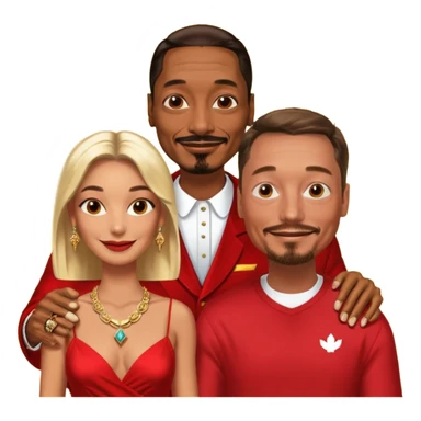  snoop dogg and elon musk in red dress sticker