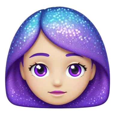 Glitter Purple and Cian add sticker