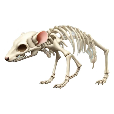 realistic rat skeleton  sticker