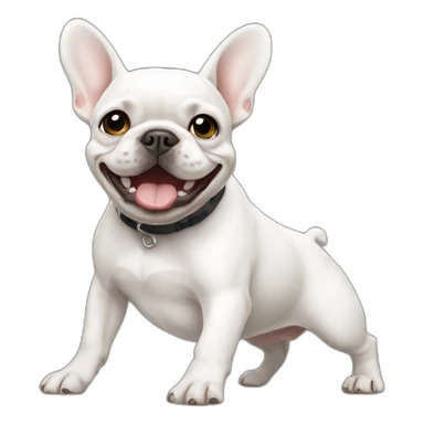white FRENCH BULLDOG dancing sticker