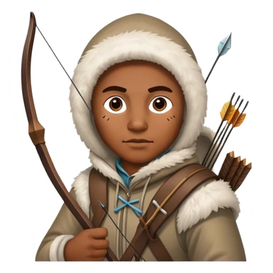 Eskimo hunter holding bow and arrow sticker