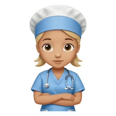 tan-skinned neonatal nurse, wearing a nurse cap and scrubs, soft and nurturing sticker