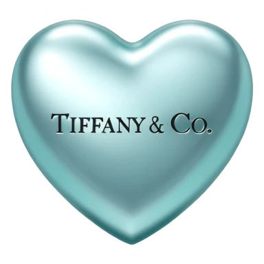 Silver heart with “ Tiffany & Co” text sticker