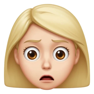 annoyed face with rolling eyes and a shocked mouth, subtle expression sticker