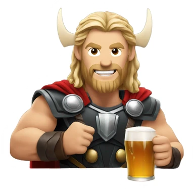Thor having a pint  sticker