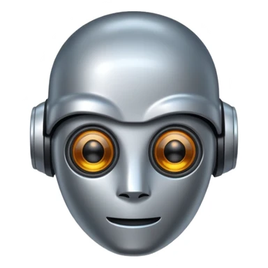 friendly robot head representing AI sticker