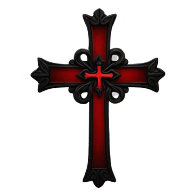 gothic cross red and black sticker