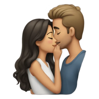 girl kissing a man sticker