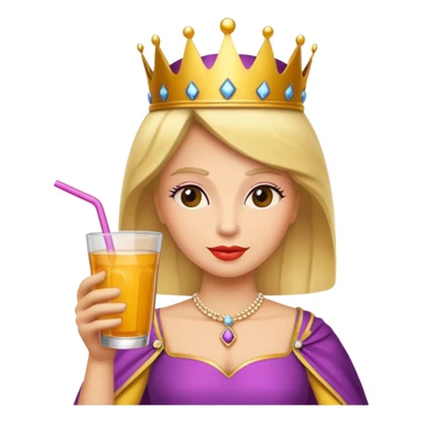 queen with drink sticker