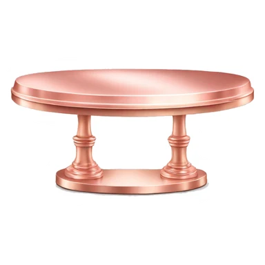 Realistic rose gold metallic pastry table isolated sticker