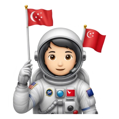 astronaut with indonesian flag sticker