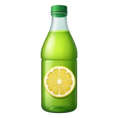 Bottle juice green lemon sticker