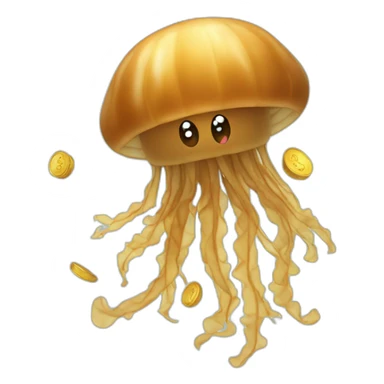 Baby brown jellyfish dancing money sticker