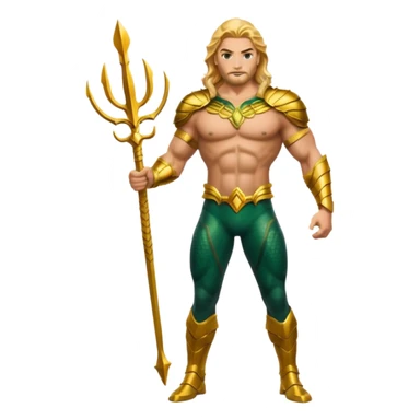 aquaman full green and gold armor standing sticker