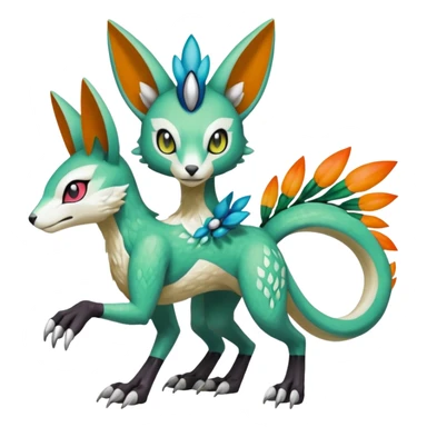 Meloetta-Vernid-Trico-Fionbri-Sergal-Pokémon-Digimon-Fakémon-fusion-hybrid-creature sticker