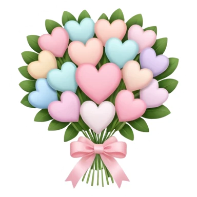 pastel heart bouquet sticker